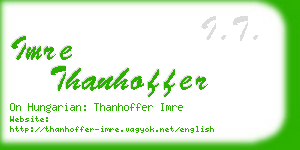 imre thanhoffer business card